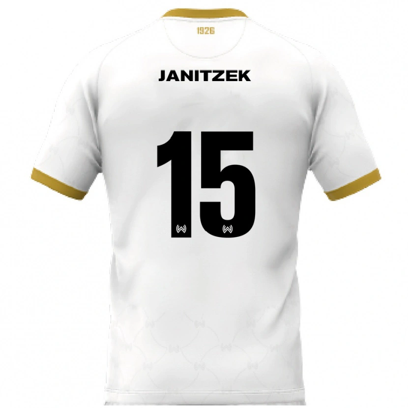 Danxen Kinderen Justin Janitzek #15 Wit Goud Uitshirt Uittenue 2025/26 T-Shirt