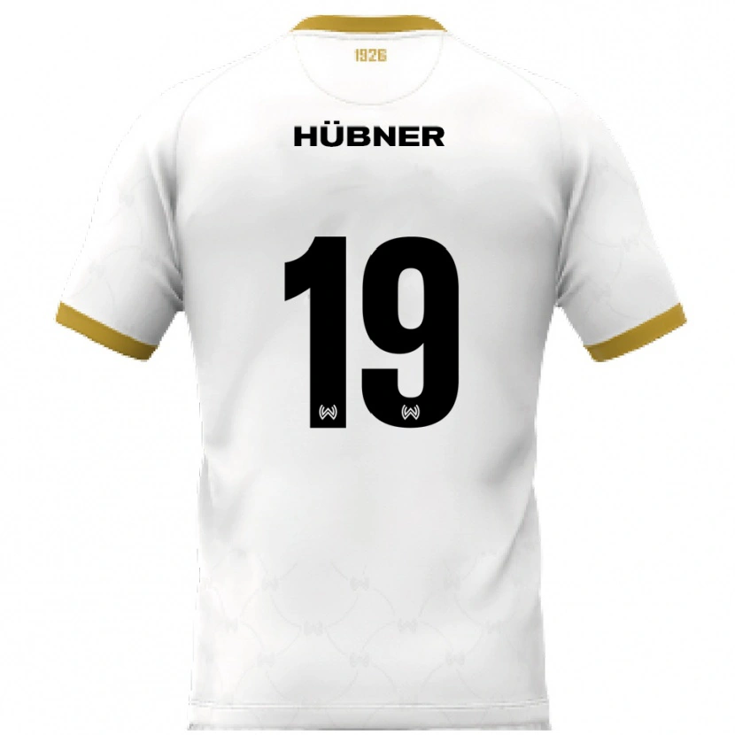 Danxen Kinderen Florian Hübner #19 Wit Goud Uitshirt Uittenue 2025/26 T-Shirt