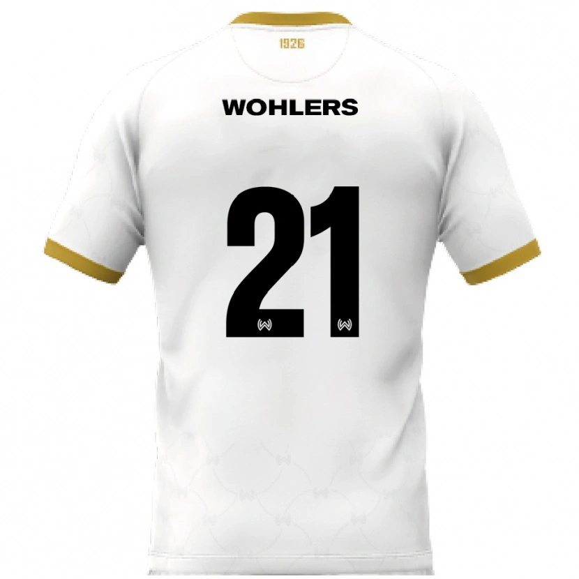 Danxen Kinderen Ole Wohlers #21 Wit Goud Uitshirt Uittenue 2025/26 T-Shirt