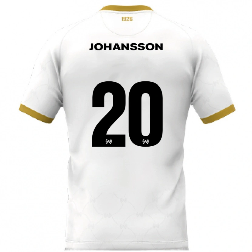 Danxen Kinderen Ryan Johansson #20 Wit Goud Uitshirt Uittenue 2025/26 T-Shirt