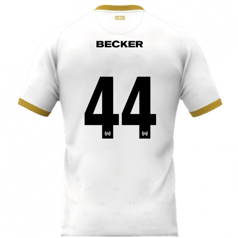 Danxen Kinderen Jan Becker #44 Wit Goud Uitshirt Uittenue 2025/26 T-Shirt