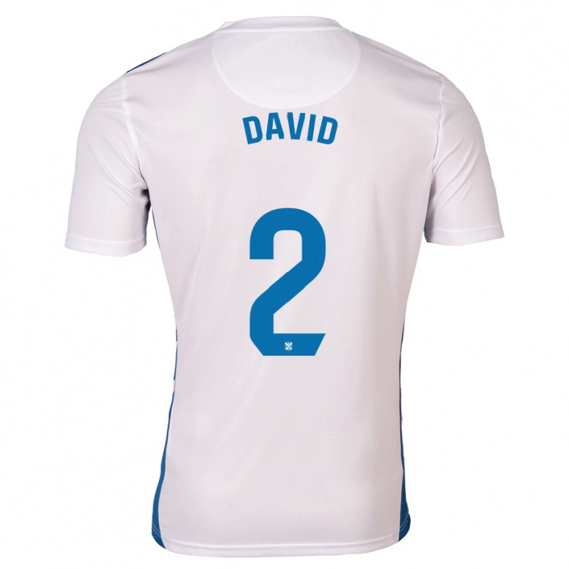 Danxen Heren David Rodríguez #2 Wit Blauw Thuisshirt Thuistenue 2025/26 T-Shirt