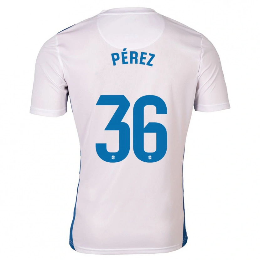Danxen Heren Dani Pérez #36 Wit Blauw Thuisshirt Thuistenue 2025/26 T-Shirt