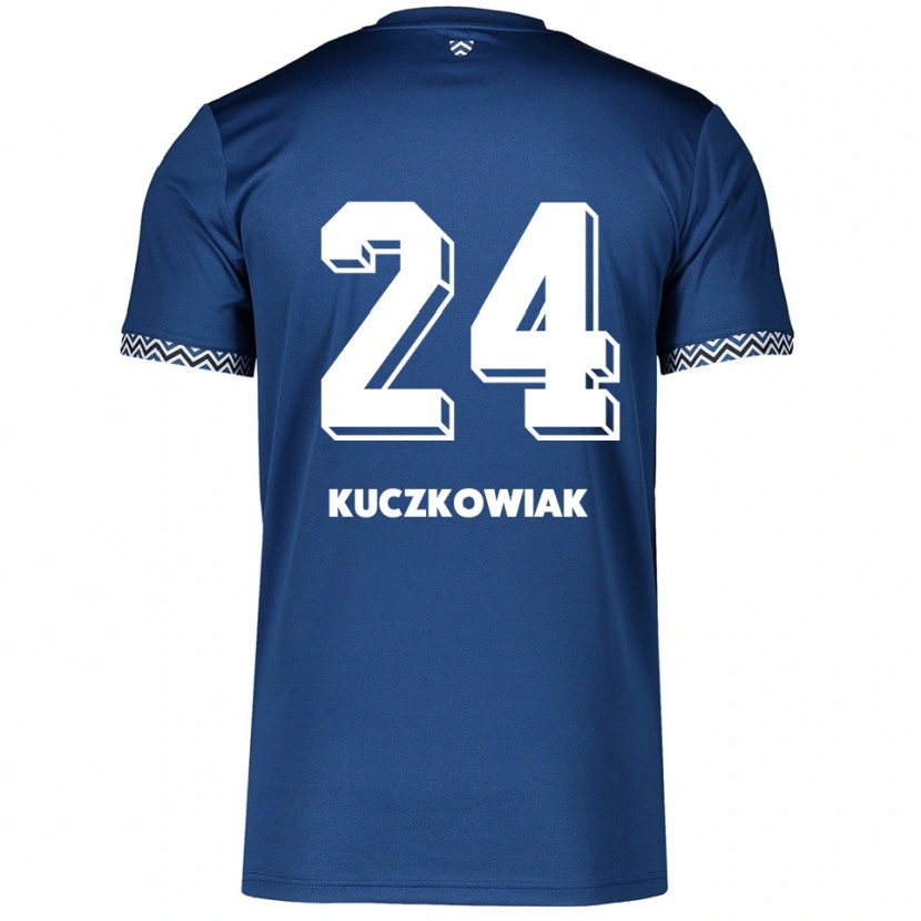 Danxen Heren Mateusz Kuczkowiak #24 Marine Wit Thuisshirt Thuistenue 2025/26 T-Shirt