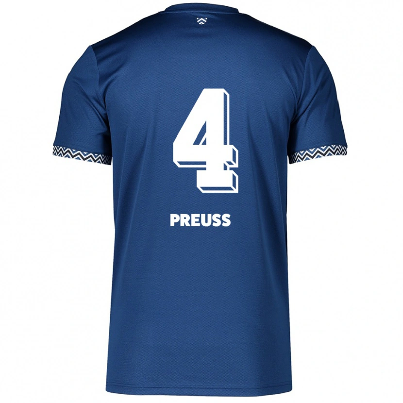 Danxen Heren Celine Preuß #4 Marine Wit Thuisshirt Thuistenue 2025/26 T-Shirt