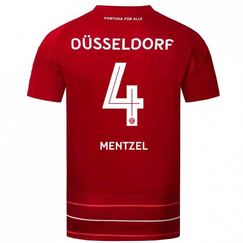 Danxen Heren Levi Mentzel #4 Rood Wit Thuisshirt Thuistenue 2025/26 T-Shirt