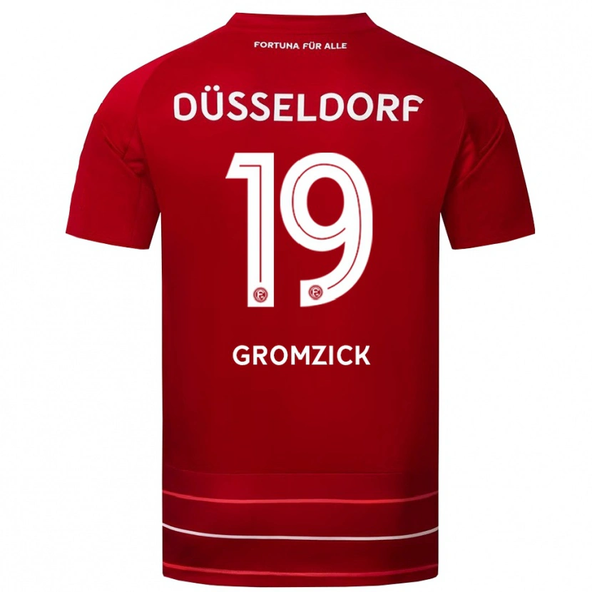 Danxen Heren Finn Gromzick #19 Rood Wit Thuisshirt Thuistenue 2025/26 T-Shirt
