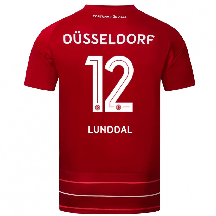 Danxen Heren Valgeir Lunddal #12 Rood Wit Thuisshirt Thuistenue 2025/26 T-Shirt