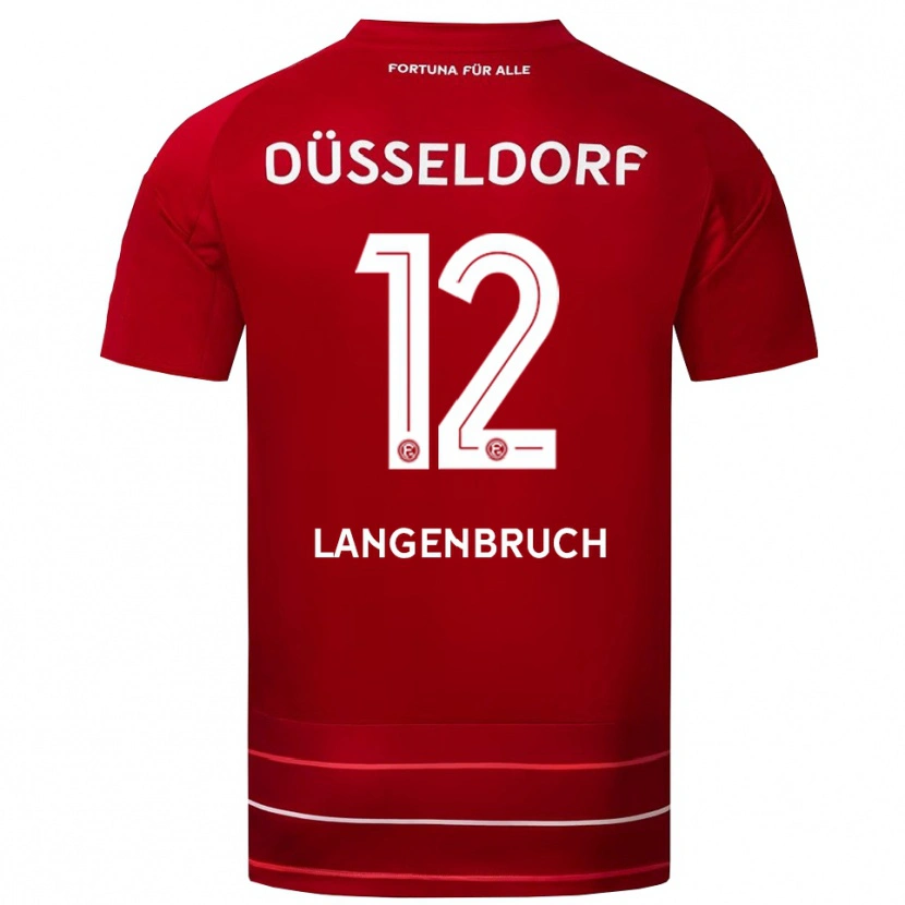 Danxen Heren Linus Langenbruch #12 Rood Wit Thuisshirt Thuistenue 2025/26 T-Shirt