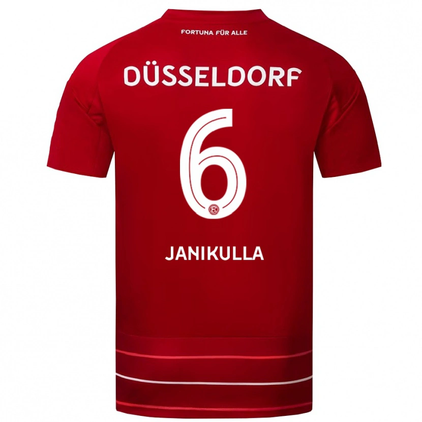 Danxen Heren Julius Janikulla #6 Rood Wit Thuisshirt Thuistenue 2025/26 T-Shirt