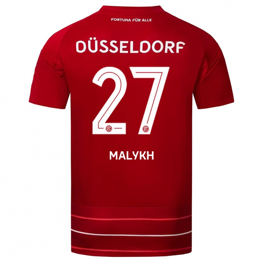 Danxen Heren Tymofiy Malykh #27 Rood Wit Thuisshirt Thuistenue 2025/26 T-Shirt