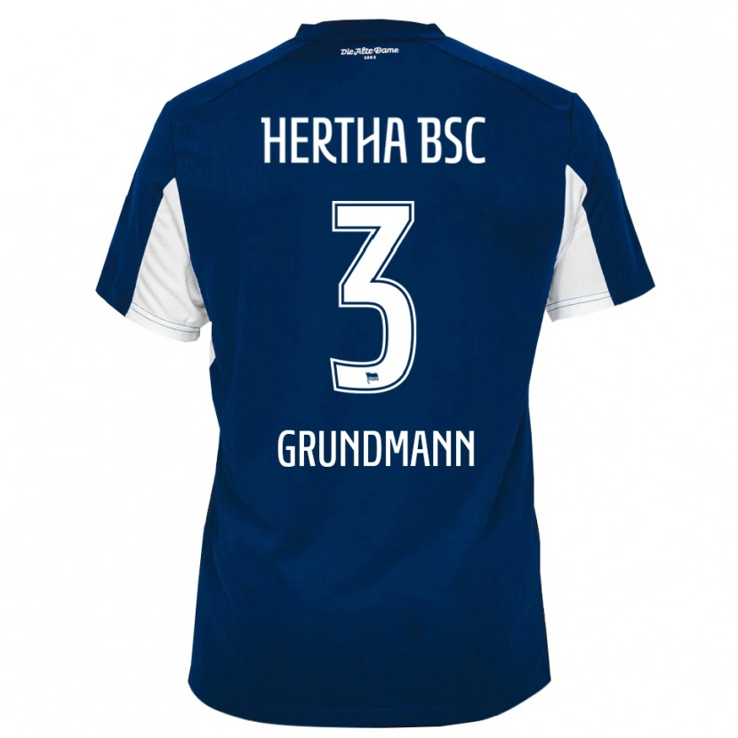 Danxen Heren Leon Grundmann #3 Wit Blauw Thuisshirt Thuistenue 2025/26 T-Shirt