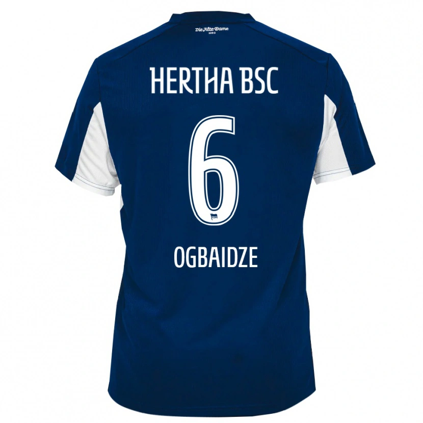 Danxen Heren Shalva Ogbaidze #6 Wit Blauw Thuisshirt Thuistenue 2025/26 T-Shirt