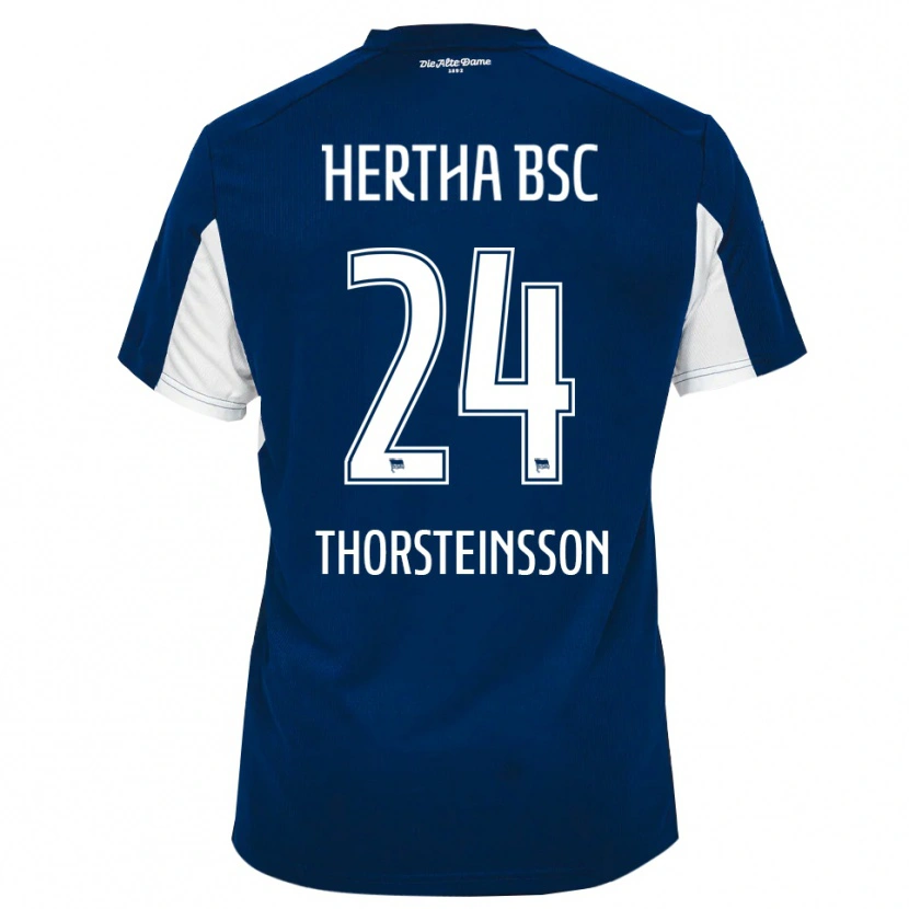 Danxen Heren Jón Dagur Thorsteinsson #24 Wit Blauw Thuisshirt Thuistenue 2025/26 T-Shirt