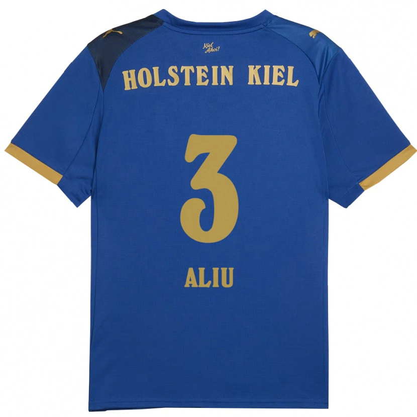 Danxen Heren Arbnor Aliu #3 Blauw Goud Thuisshirt Thuistenue 2025/26 T-Shirt