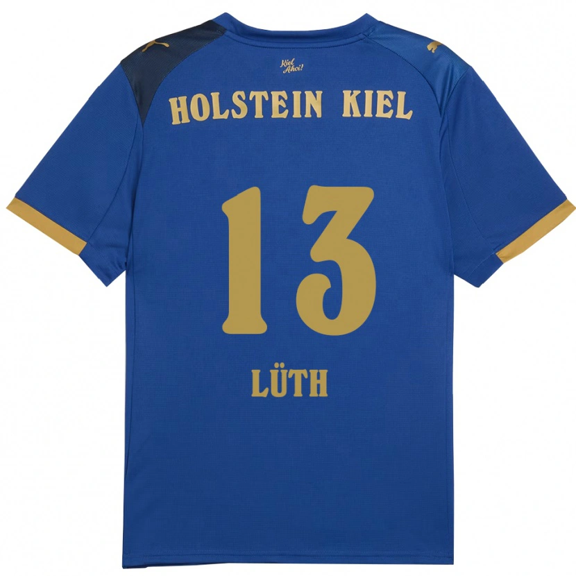 Danxen Heren Felix Lüth #13 Blauw Goud Thuisshirt Thuistenue 2025/26 T-Shirt
