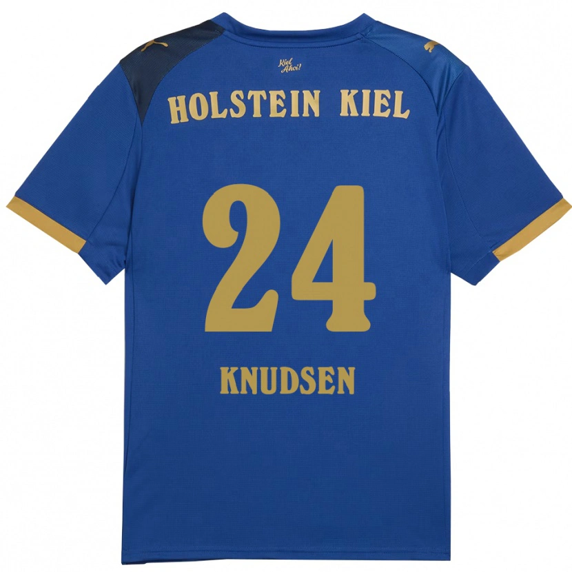 Danxen Heren Magnus Knudsen #24 Blauw Goud Thuisshirt Thuistenue 2025/26 T-Shirt