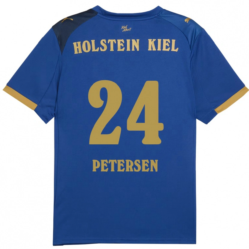 Danxen Heren Malte Petersen #24 Blauw Goud Thuisshirt Thuistenue 2025/26 T-Shirt