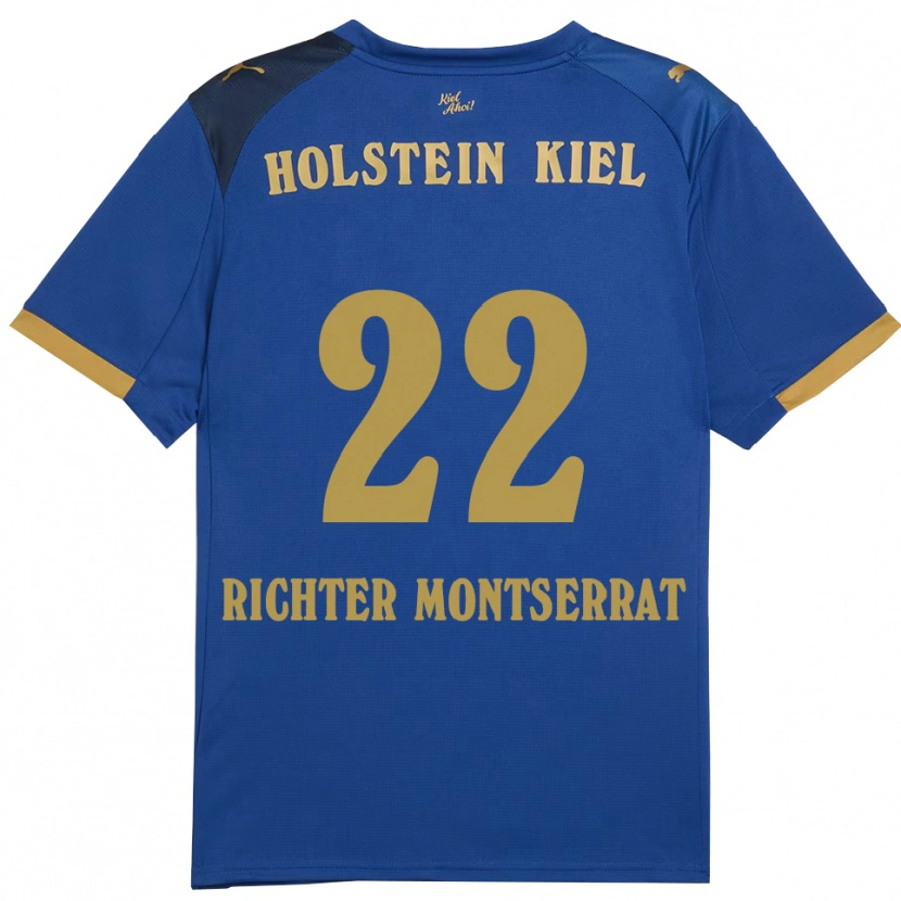 Danxen Heren Mark Richter Montserrat #22 Blauw Goud Thuisshirt Thuistenue 2025/26 T-Shirt