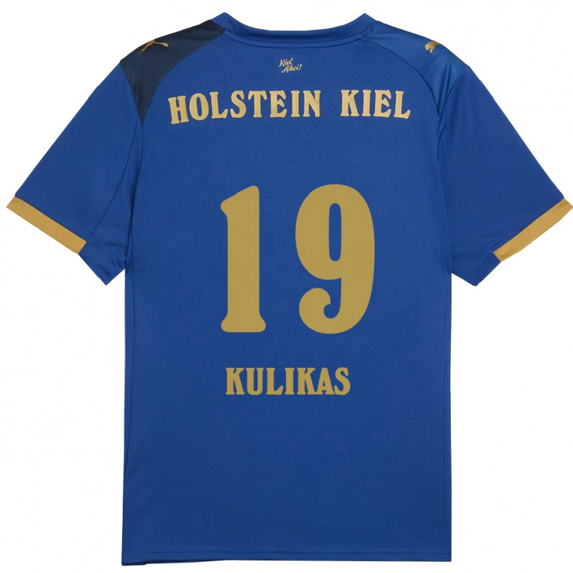 Danxen Heren Laurynas Kulikas #19 Blauw Goud Thuisshirt Thuistenue 2025/26 T-Shirt