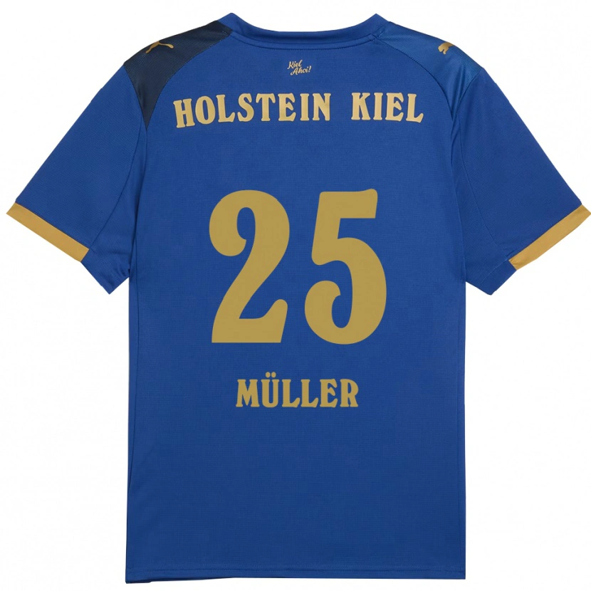 Danxen Heren Marcus Müller #25 Blauw Goud Thuisshirt Thuistenue 2025/26 T-Shirt