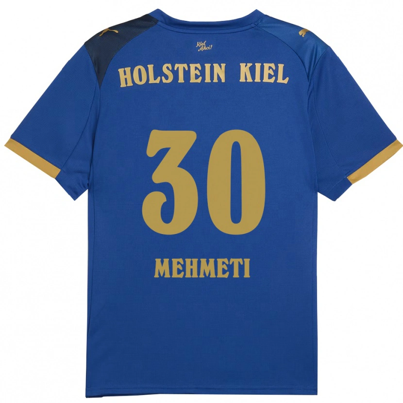 Danxen Heren Valton Mehmeti #30 Blauw Goud Thuisshirt Thuistenue 2025/26 T-Shirt