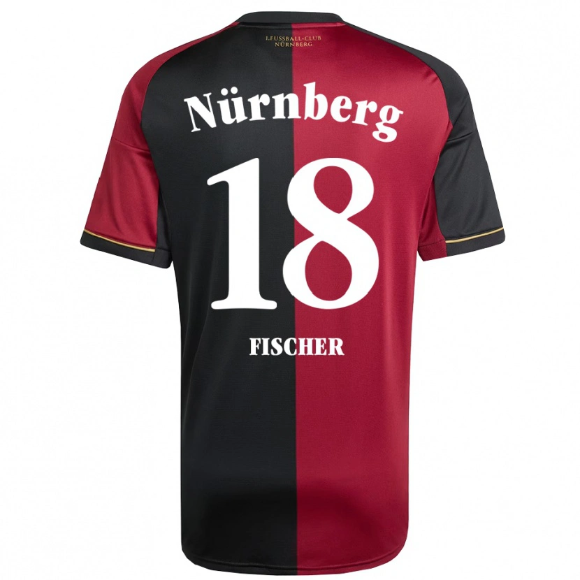 Danxen Heren Jonas Fischer #18 Bordeauxzwart Thuisshirt Thuistenue 2025/26 T-Shirt