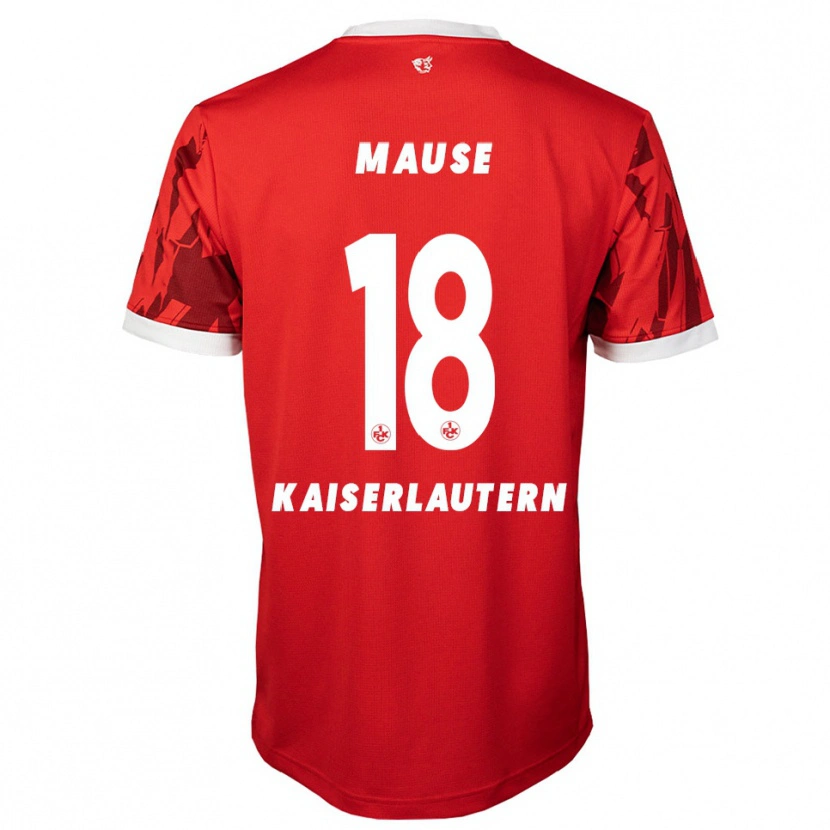 Danxen Heren Jannik Mause #18 Rood Wit Thuisshirt Thuistenue 2025/26 T-Shirt