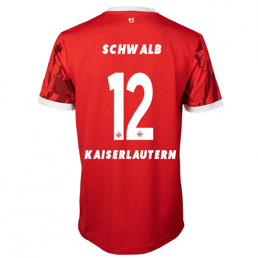 Danxen Heren Yannick Schwalb #12 Rood Wit Thuisshirt Thuistenue 2025/26 T-Shirt