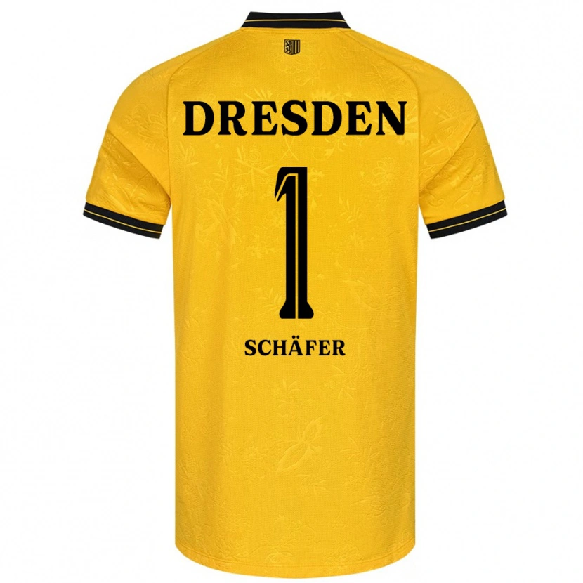 Danxen Heren Moritz Schäfer #1 Geel Zwart Thuisshirt Thuistenue 2025/26 T-Shirt
