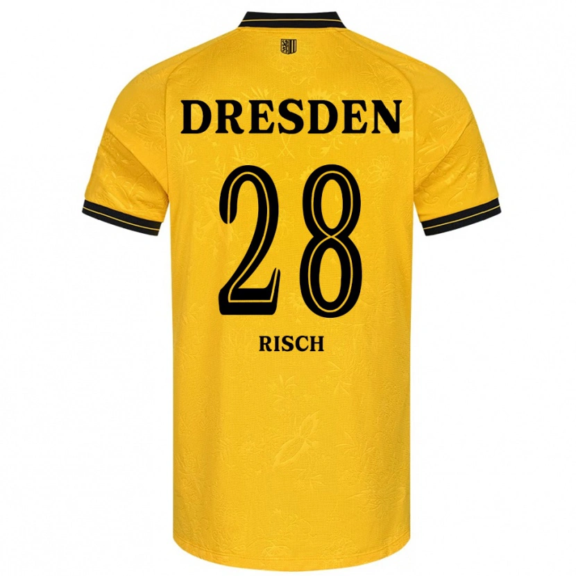 Danxen Heren Sascha Risch #28 Geel Zwart Thuisshirt Thuistenue 2025/26 T-Shirt