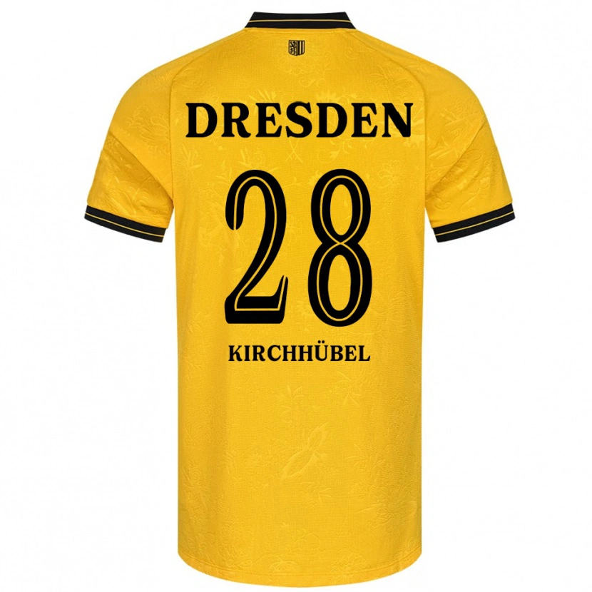 Danxen Heren Willi Kirchhübel #28 Geel Zwart Thuisshirt Thuistenue 2025/26 T-Shirt