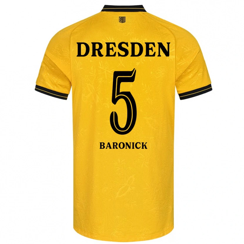 Danxen Heren Kurt Baronick #5 Geel Zwart Thuisshirt Thuistenue 2025/26 T-Shirt