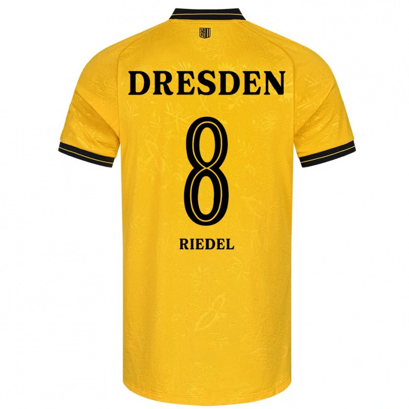 Danxen Heren Aaron Riedel #8 Geel Zwart Thuisshirt Thuistenue 2025/26 T-Shirt