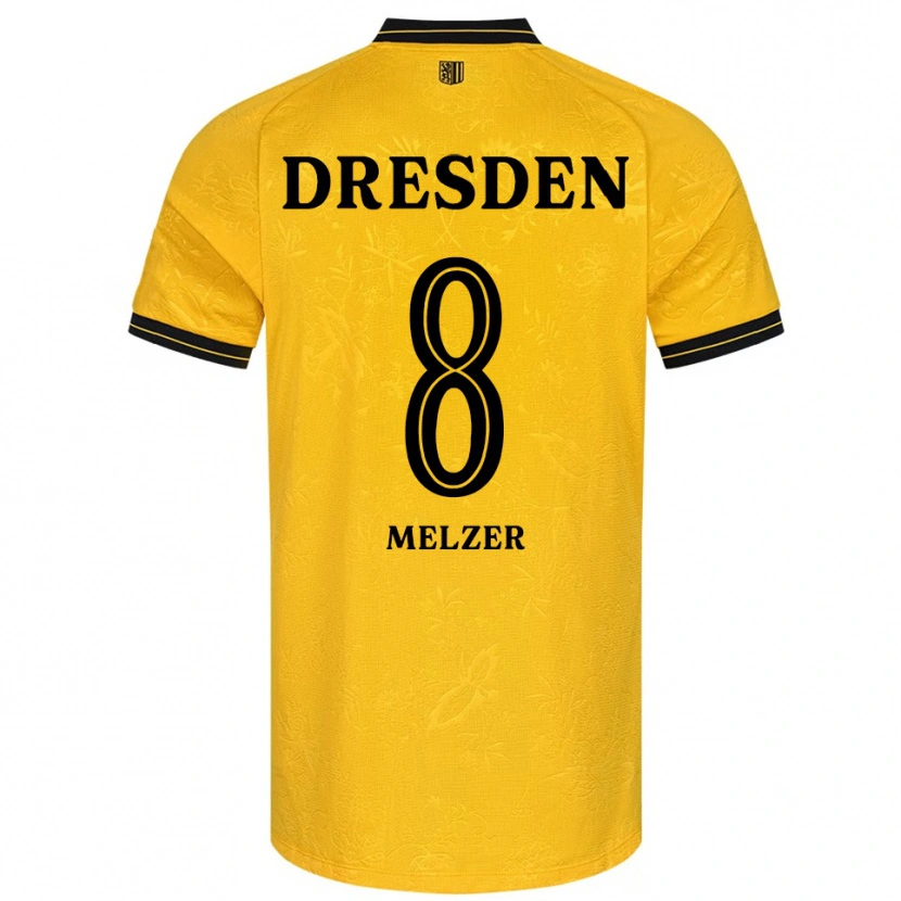 Danxen Heren Otto Melzer #8 Geel Zwart Thuisshirt Thuistenue 2025/26 T-Shirt
