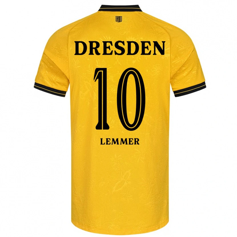 Danxen Heren Jakob Lemmer #10 Geel Zwart Thuisshirt Thuistenue 2025/26 T-Shirt