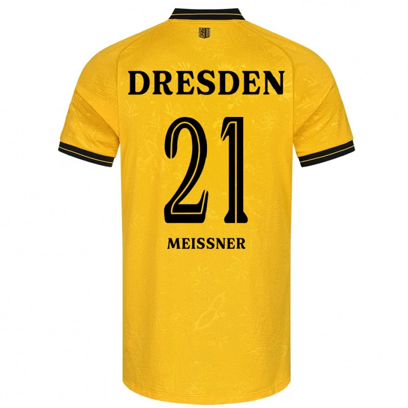 Danxen Heren Robin Meißner #21 Geel Zwart Thuisshirt Thuistenue 2025/26 T-Shirt