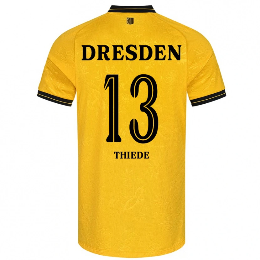 Danxen Heren Tristan Thiede #13 Geel Zwart Thuisshirt Thuistenue 2025/26 T-Shirt