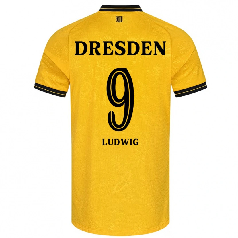 Danxen Heren Yannis Ludwig #9 Geel Zwart Thuisshirt Thuistenue 2025/26 T-Shirt