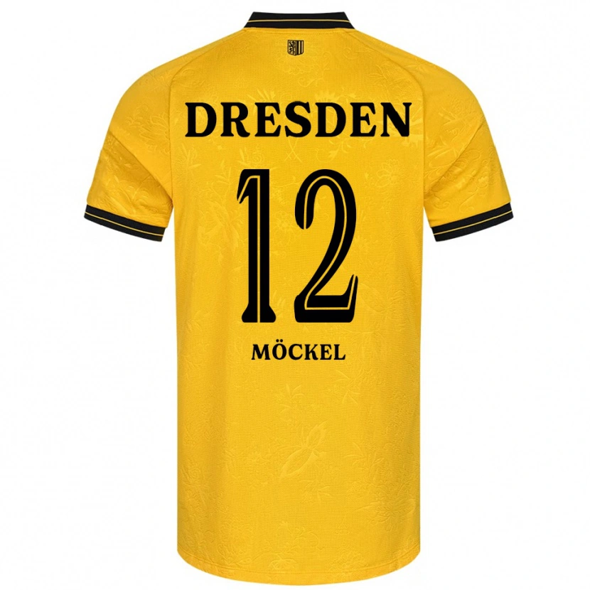 Danxen Heren Richard Möckel #12 Geel Zwart Thuisshirt Thuistenue 2025/26 T-Shirt
