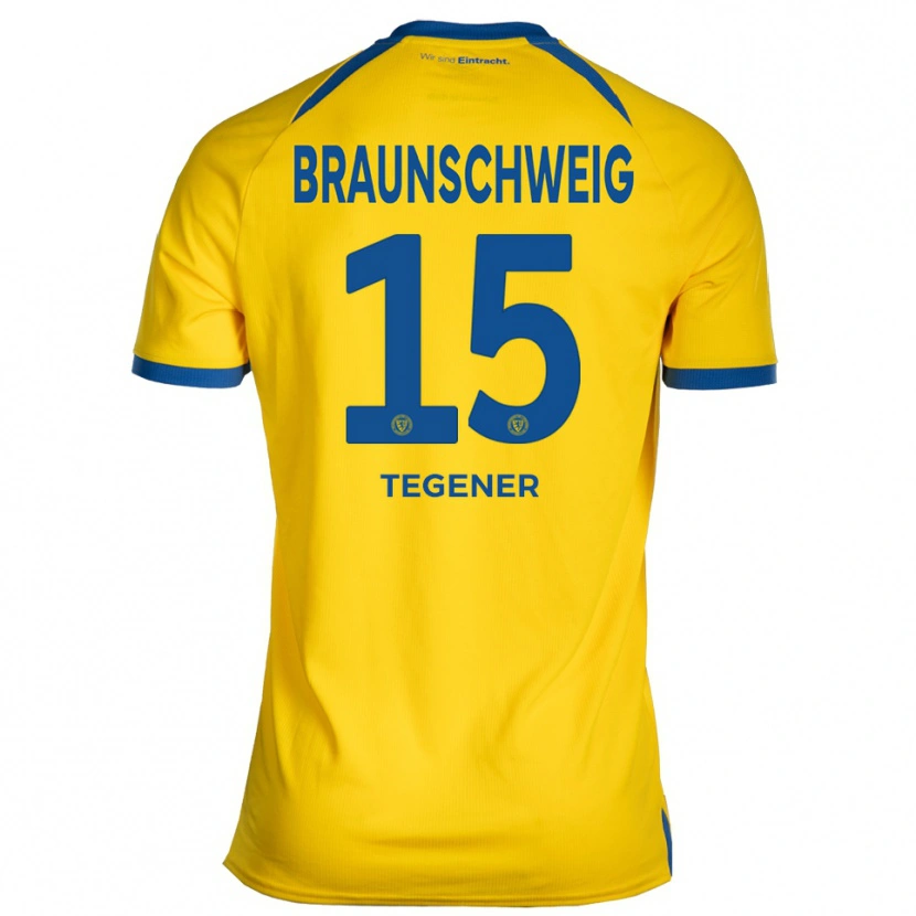 Danxen Heren Onyekachi Tegener #15 Geel Blauw Thuisshirt Thuistenue 2025/26 T-Shirt