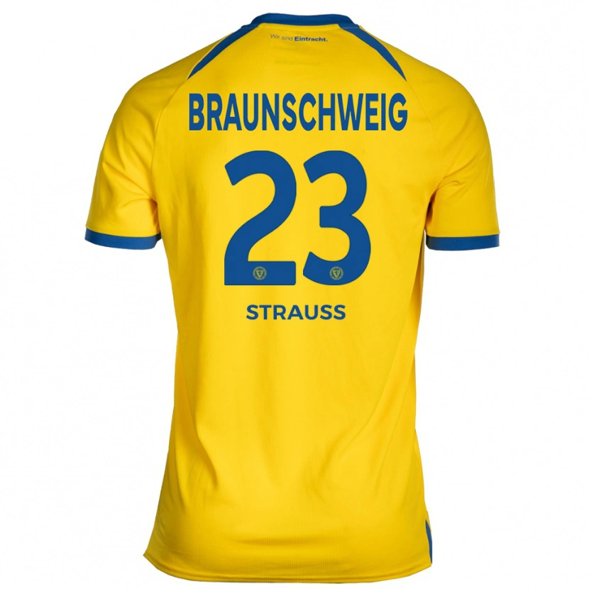 Danxen Heren Jan Strauß #23 Geel Blauw Thuisshirt Thuistenue 2025/26 T-Shirt