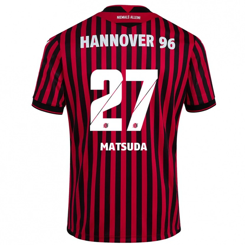 Danxen Heren Hayate Matsuda #27 Rood Zwart Thuisshirt Thuistenue 2025/26 T-Shirt