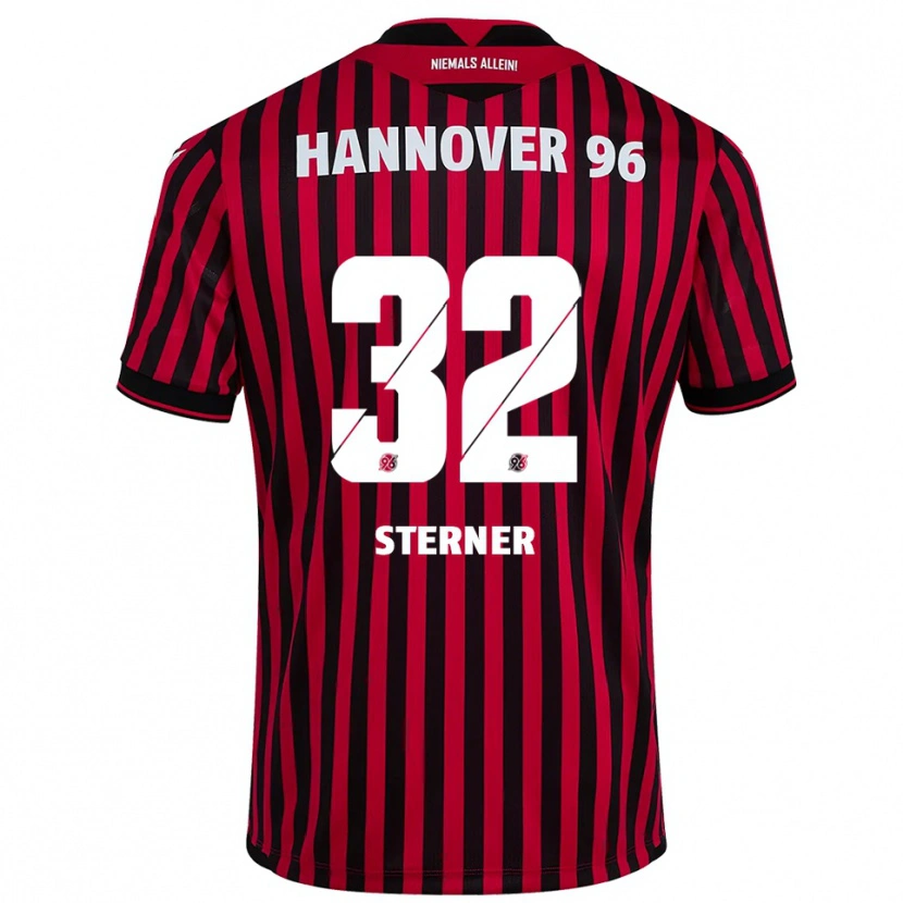 Danxen Heren Jonas Sterner #32 Rood Zwart Thuisshirt Thuistenue 2025/26 T-Shirt