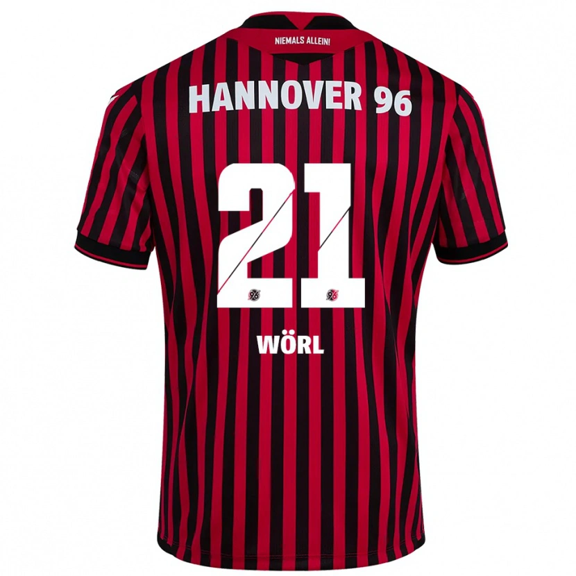 Danxen Heren Marius Wörl #21 Rood Zwart Thuisshirt Thuistenue 2025/26 T-Shirt