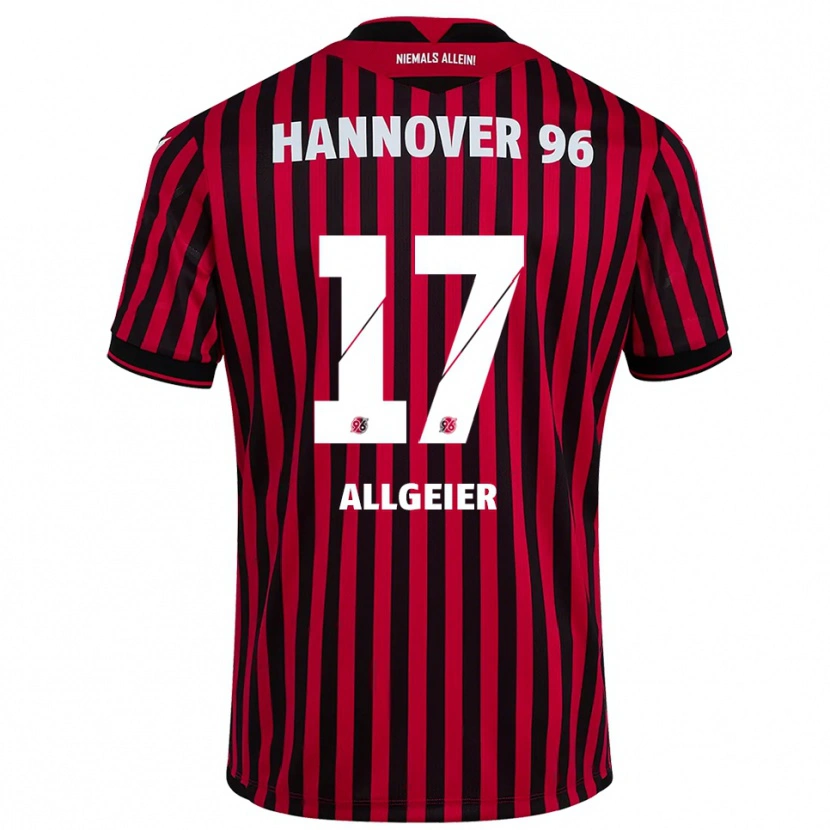 Danxen Heren Bastian Allgeier #17 Rood Zwart Thuisshirt Thuistenue 2025/26 T-Shirt