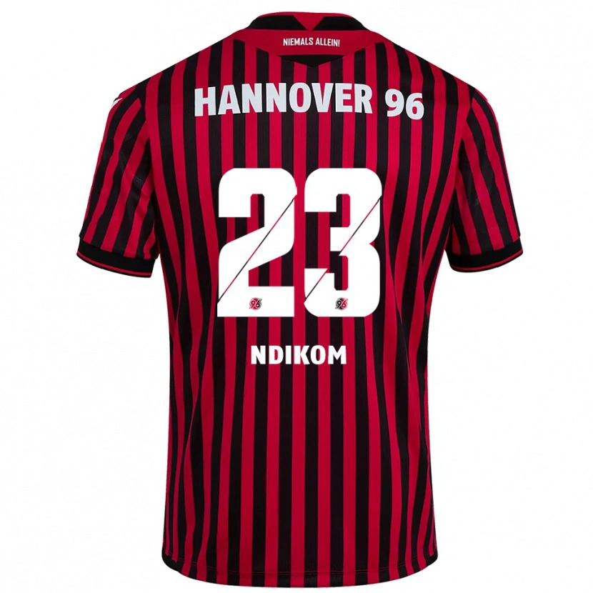 Danxen Heren Montell Ndikom #23 Rood Zwart Thuisshirt Thuistenue 2025/26 T-Shirt