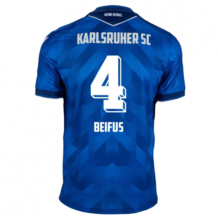 Danxen Heren Marcel Beifus #4 Blauw Wit Thuisshirt Thuistenue 2025/26 T-Shirt