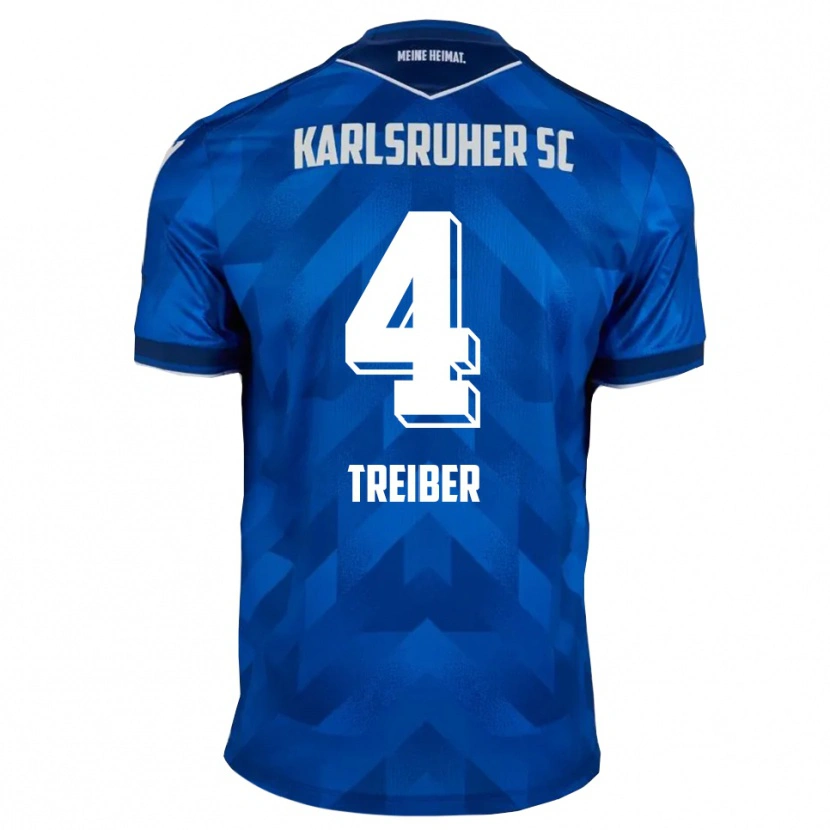 Danxen Heren Jannik Treiber #4 Blauw Wit Thuisshirt Thuistenue 2025/26 T-Shirt