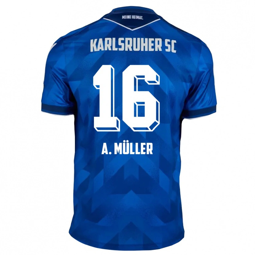 Danxen Heren Andreas Müller #16 Blauw Wit Thuisshirt Thuistenue 2025/26 T-Shirt